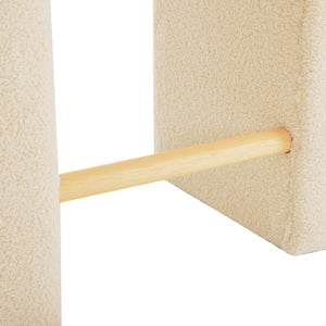 English Elm Christopher Knight Home® - 24''Boucle Modern Inverted U-Shape Stool Set of 2 — Cream Bouclé Upholstery, Rubberwood Legs, 24" Seat N780P187017C