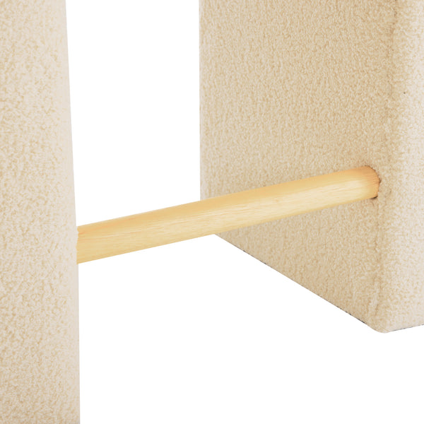 English Elm Christopher Knight Home® - 24''Boucle Modern Inverted U-Shape Stool Set of 2 — Cream Bouclé Upholstery, Rubberwood Legs, 24" Seat N780P187017C