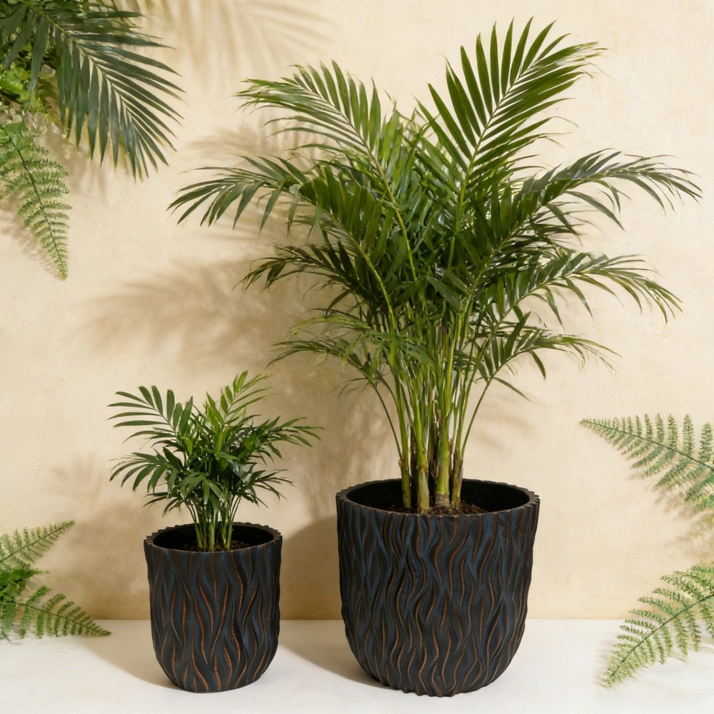 English Elm Large Concrete Style Magnesium Oxide Round Planters Set for Patio and Indoor Decor W5212P434253