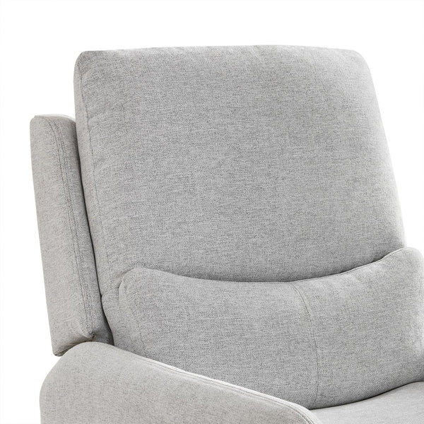English Elm Jennifer Taylor Home - Dublin 30" Swivel Power Recliner Arm Chair in Saddle Faux Leather with 360° Base and Plush Foam Support Gray B2719P328581