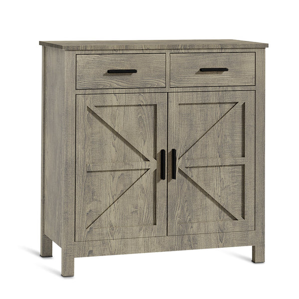 English Elm Kitchen Storage Cabinet Modern Farmhouse Buffet Sideboard with Spacious Drawers and Sturdy Storage Slate finish Grey W2386P207776
