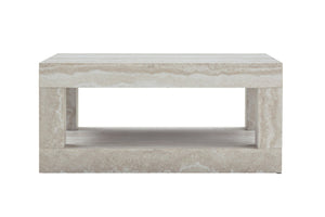 English Elm Modern Two Tier Rectangular Coffee Table with Open Shelf Mdf Build for Living Rooms W3875P389660