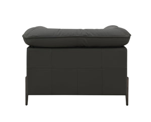 English Elm Tadi Black Top Grain Leather Chair with Memory Foam & Feather Cushions, Durable Hardwood Frame, 220lb capacity B2726P265280