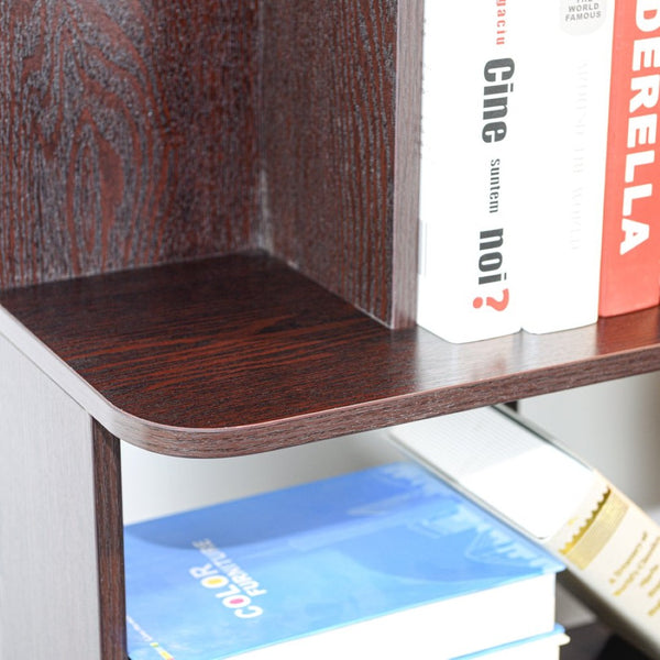 English Elm 31.5" Tall 5-tier Mdf Bookcase Slim Open Shelving Unit for Office Bedroom Living Room Ox Blood Red W2899P444162