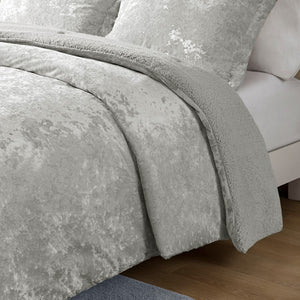 English Elm Twin/Twin Xl Crushed Velvet Sherpa Reversible Comforter Set - Luxurious, Hypoallergenic, Cozy Design B035129821-GIGA