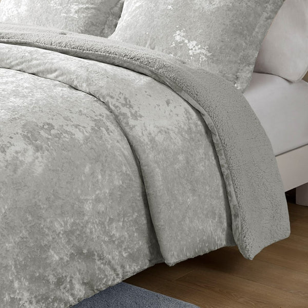 English Elm Twin/Twin Xl Crushed Velvet Sherpa Reversible Comforter Set - Luxurious, Hypoallergenic, Cozy Design B035129821-GIGA