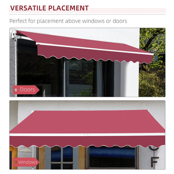 English Elm Outsunny 13' X 8' Retractable Awning - Stylish Uv-Resistant Sunshade For Decks & Patios, Wine Red W2225P174260-GIGA