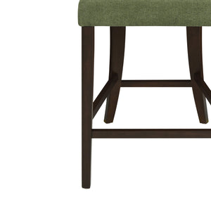 English Elm Christopher Knight Home® - Counter Stool with Curved Ergonomic Back, Solid Rubberwood Frame and Plush Upholstered Seat for Comfort Dark Brown,Green N771P254008L