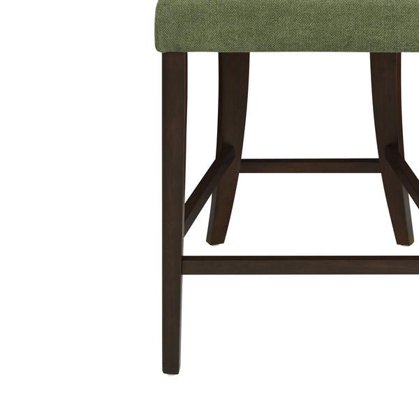 English Elm Christopher Knight Home® - Counter Stool with Curved Ergonomic Back, Solid Rubberwood Frame and Plush Upholstered Seat for Comfort Dark Brown,Green N771P254008L