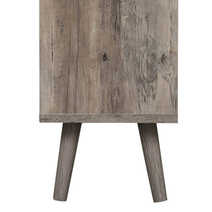 English Elm 4 Door Rattan Shoe Cabinet with Pine Legs Slim Entryway Storage Modern Style W688P173281