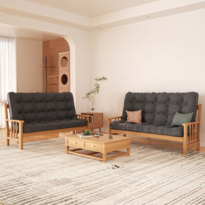 English Elm 6 Inch Corduroy Foldable Floor Mattress Full Size Futon Pad for Guest Sleeping Light Gray T3210P477350