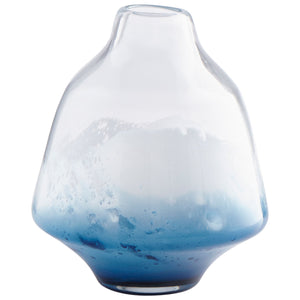 Water Dance Vase Clear and Cobalt 09165 Cyan Design