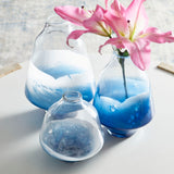 Water Dance Vase Clear and Cobalt 09166 Cyan Design