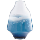 Water Dance Vase Clear and Cobalt 09166 Cyan Design