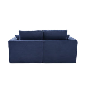 English Elm UNITED Cloud Couch Modular Sectional Sofa with Corduroy Cover, Ergonomic 2-Seater, No Assembly Needed Navy Blue W1568P371122
