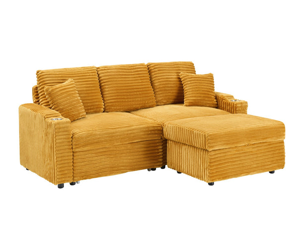 English Elm (The 80-inch Floral Multifunctional Sofa Right Section with Hidden Recline, Cup Holders, Space-Saving Design W3356P314465