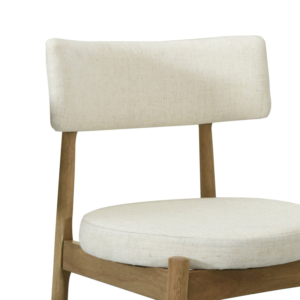 English Elm Christopher Knight Home® - Mid Century Modern Counter Stools Set Of 2 - Natural Wood & Beige Upholstered Comfort Design N771P205427A