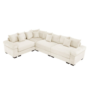 English Elm Oversized Modular Sectional Couch - Ergonomic Deep Seating, Extra-Wide Armrests & 12 Cozy Pillows! W714S01295-GIGA