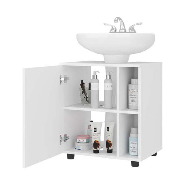 English Elm Pascuale Compact 22" Under-Sink Cabinet with Cut-Out Back, Double Doors & Open Side Shelves for Organized Bathroom Storage B070P363818