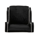 Christopher Knight Home® - Noble House - Eddison Traditional Black Velvet Two Toned Club Chair with Pearl Accent Pipping