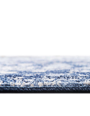 Unique Loom La Jolla Vintage Machine Made Border Rug Blue, Ivory/Navy Blue/Light Blue 7' 10" x 7' 10"