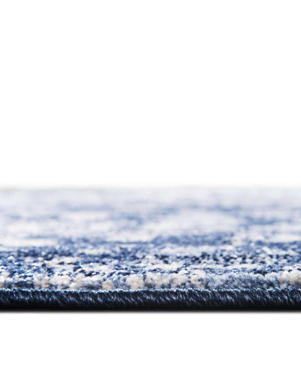 Unique Loom La Jolla Vintage Machine Made Border Rug Blue, Ivory/Navy Blue/Light Blue 7' 10" x 7' 10"