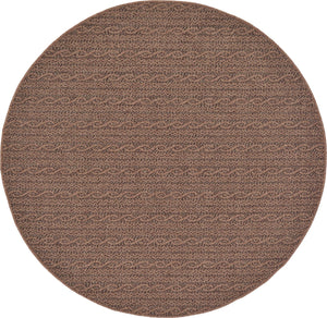 Unique Loom Outdoor Modern Links Machine Made Striped Rug Brown, Brown/Black 6' 1" x 6' 1"