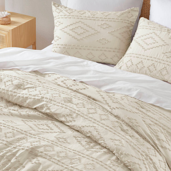 JLA Home 510 Design - Comforter Boho Tufted Mini Set with Brushed Microfiber, OEKO-TEX Certified, Lightweight Year-Round Cozy Beige AM10-0541