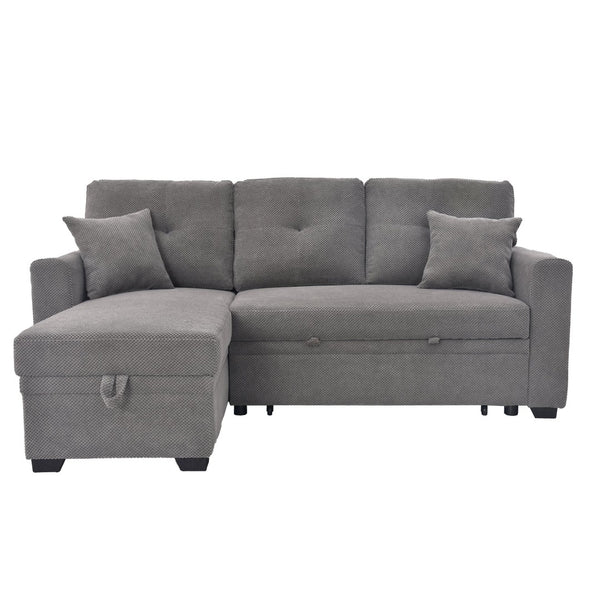 English Elm Sleeper Sectional with Pull Out Bed Storage Chaise Tufted Polyester Living Room W5568S00039