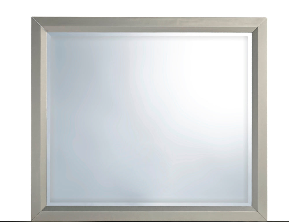 English Elm CHLOE Silver Gemstone Mirror with Sleek Wooden Trim, Tempered Glass Large Wall Mirror, Modern Finish B201P215915