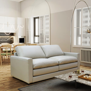 English Elm Luxurious Leather Match 3-Seater Sofa with Pocket Coil Seats, Squared Arms & Sturdy Wooden Frame B2741P280156