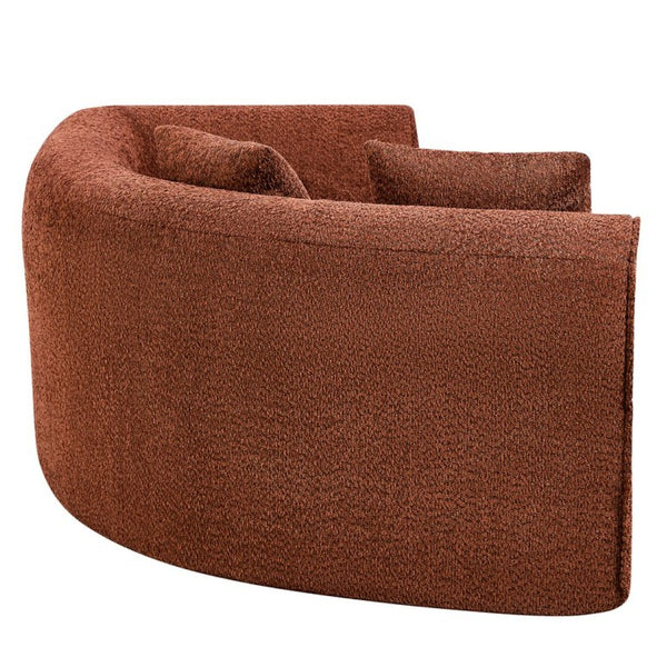 English Elm 110" Curved Modular Sectional Sofa Low Profile Foam Cushions for Contemporary Living Camel N767P366011C