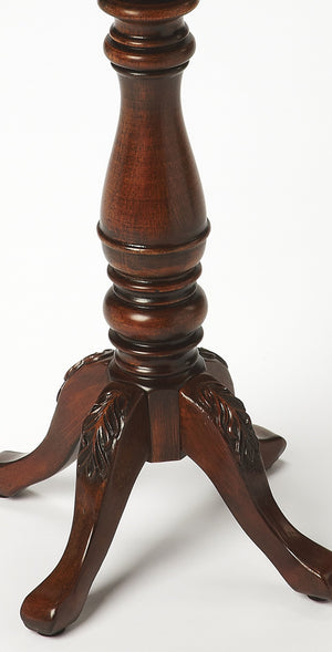 Butler Specialty Whitman Elegant Round Wood Side Table With Scalloped Edge And Intricate Carved Legs For Small Spaces Dark Brown Rubberwood Solids,Cherry Veneer,Resin,Mdf 923024-butler