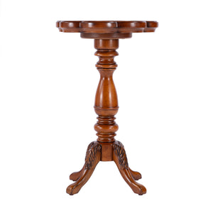 Butler Specialty Whitman Elegant Round Wood Side Table With Scalloped Edge And Intricate Carved Legs For Small Spaces Medium Brown Rubberwood Solids,Cherry Veneer,Resin,Mdf 923101-butler