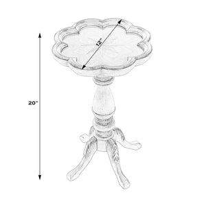 Butler Specialty Whitman Elegant Round Wood Side Table With Scalloped Edge And Intricate Carved Legs For Small Spaces Medium Brown Rubberwood Solids,Cherry Veneer,Resin,Mdf 923101-butler