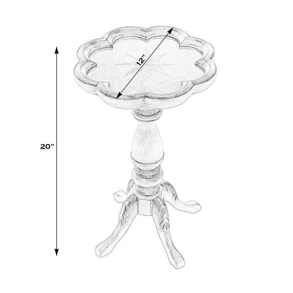 Butler Specialty Whitman Elegant Round Wood Side Table With Scalloped Edge And Intricate Carved Legs For Small Spaces Medium Brown Rubberwood Solids,Cherry Veneer,Resin,Mdf 923101-butler