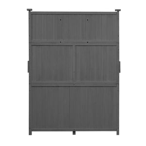 English Elm [Assembly 65inch Garden Potting Bench Table Fir Wood Workstation with 3-Tier Shelves Drawers Cabinet for Organization and Durability Gray N717P220217E