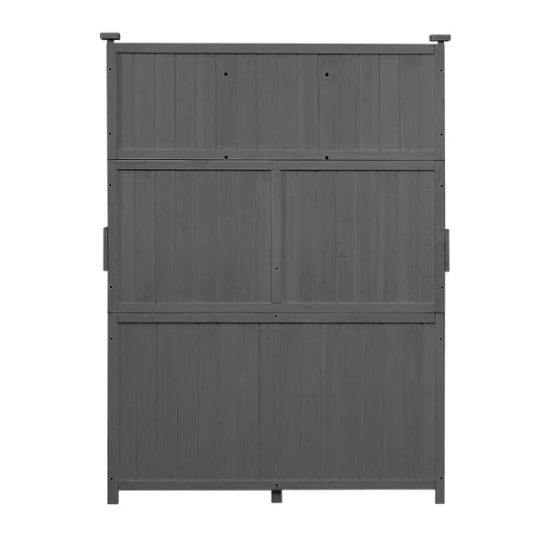 English Elm [Assembly 65inch Garden Potting Bench Table Fir Wood Workstation with 3-Tier Shelves Drawers Cabinet for Organization and Durability Gray N717P220217E