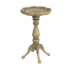 Butler Specialty Whitman Elegant Round Wood Side Table With Scalloped Edge And Intricate Carved Legs For Small Spaces Beige Rubberwood Solids,Cherry Veneer,Resin,Mdf 923424-butler