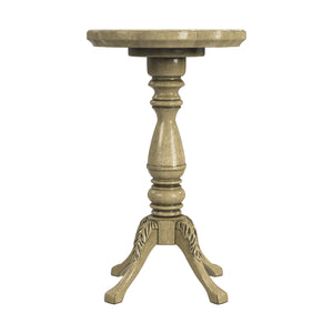Butler Specialty Whitman Elegant Round Wood Side Table With Scalloped Edge And Intricate Carved Legs For Small Spaces Beige Rubberwood Solids,Cherry Veneer,Resin,Mdf 923424-butler