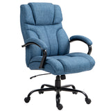 English Elm Vinsetto 500Lbs Big and Tall Office Chair With Wide Seat, Executive Computer Chair With Adjustable Height, Swivel Wheels and Linen Finish, Blue