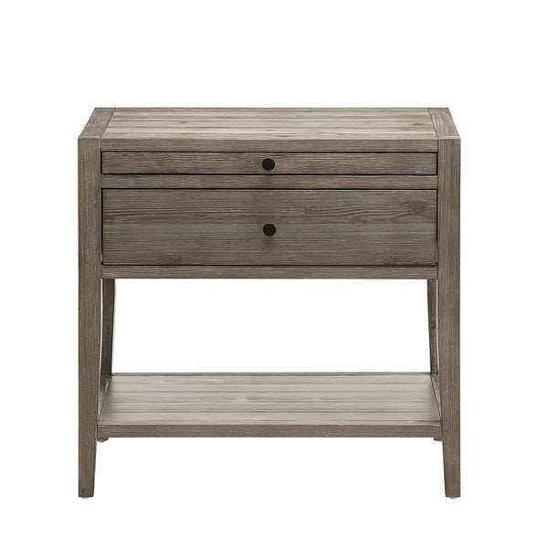 English Elm Sunveil 1-Drawer Nightstand with Pull-Out Tray and Open Shelf, Wood Construction, No Assembly Required Gray B050P362616
