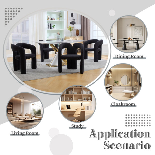 English Elm Contemporary Velvet Upholstered Barrel Accent Chair Set of 2 with Foam Seat, Steel Frame, Plush Upholstery Black W395P224763