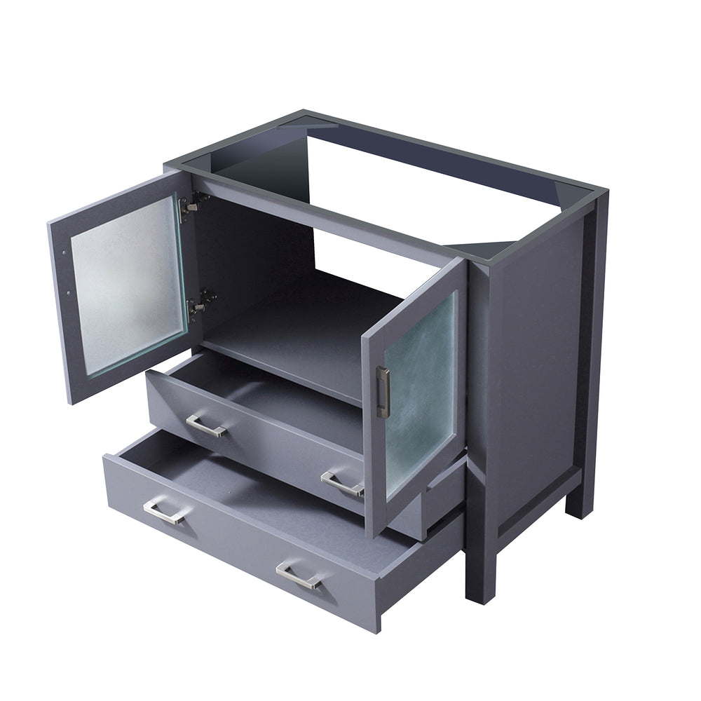 English Elm Dark Grey Bath Vanity - 36" W Solid Wood Cabinet With Soft-Close Drawers For Modern Bathrooms B2731P260436