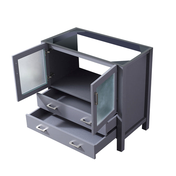 English Elm Dark Grey Bath Vanity - 36" W Solid Wood Cabinet With Soft-Close Drawers For Modern Bathrooms B2731P260436