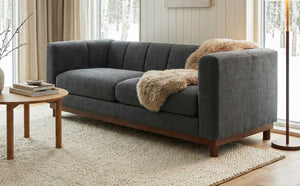 English Elm Modern Chenille Loveseat with Pocket Spring Support for Apartment Living Rooms Dark Grey N763S000070R