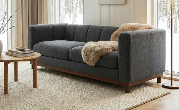 English Elm Modern Chenille Loveseat with Pocket Spring Support for Apartment Living Rooms Dark Grey N763S000070R