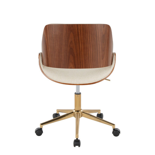 English Elm Task Chair with Chrome Five Star Base Grey Fabric Seat for Modern Home Office Use B202P474193