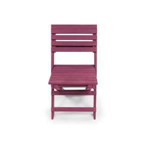 English Elm Coastal Bay Recycled Hdpe Folding Bistro Chair for Patio and Balcony Use Burgundy B2745P409665