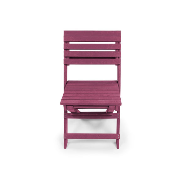 English Elm Coastal Bay Recycled Hdpe Folding Bistro Chair for Patio and Balcony Use Burgundy B2745P409665